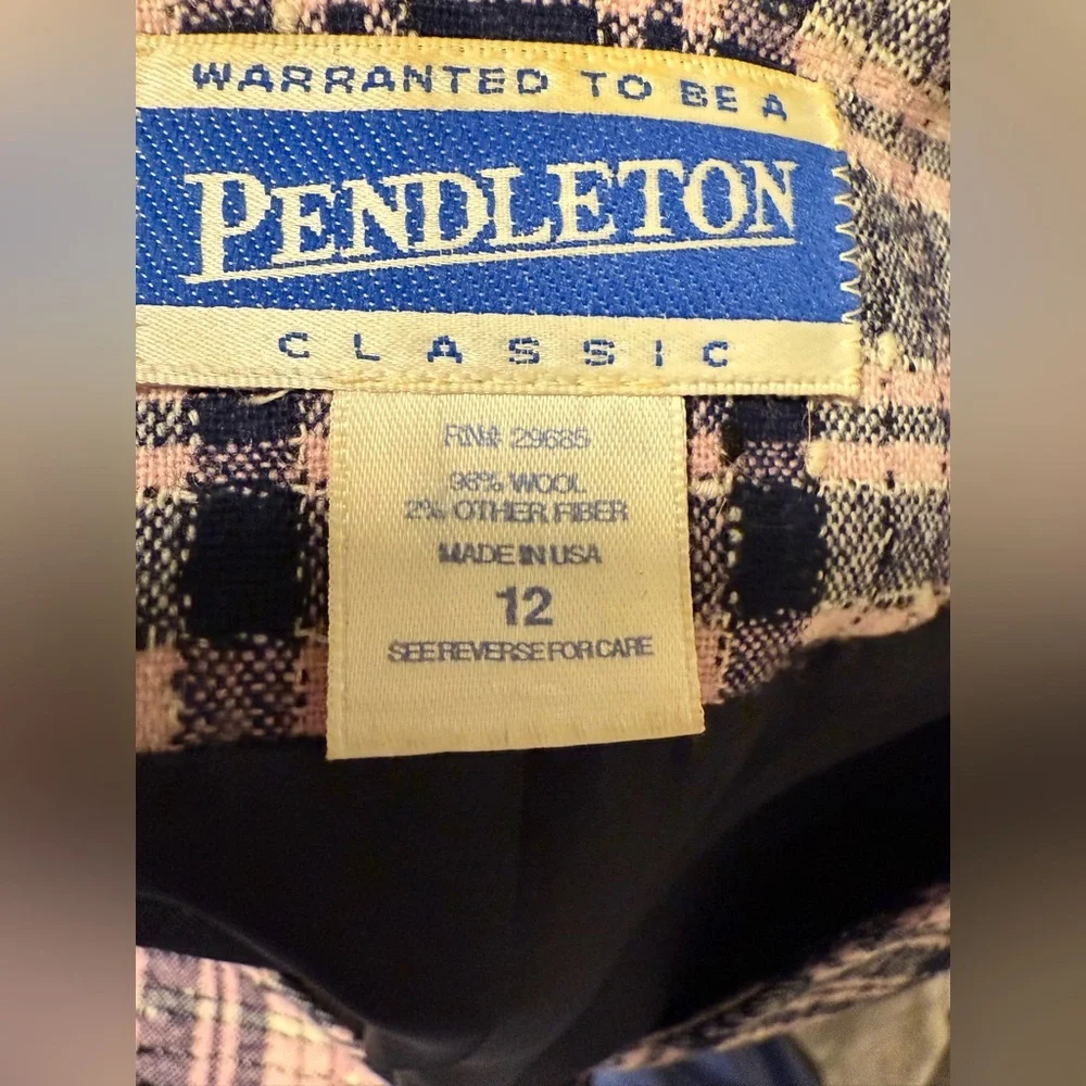 Pendleton classics wool blend tweed button up suit jacket blazer SZ 12 coquette